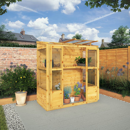 6’ x 3’ Wooden Victorian Greenhouse With Shelves UV Resistant Tounge & Groove UK Made