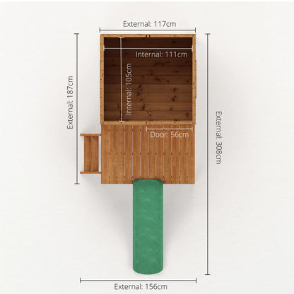 Wooden Small Tower Playhouse with Slide T&G Shiplap