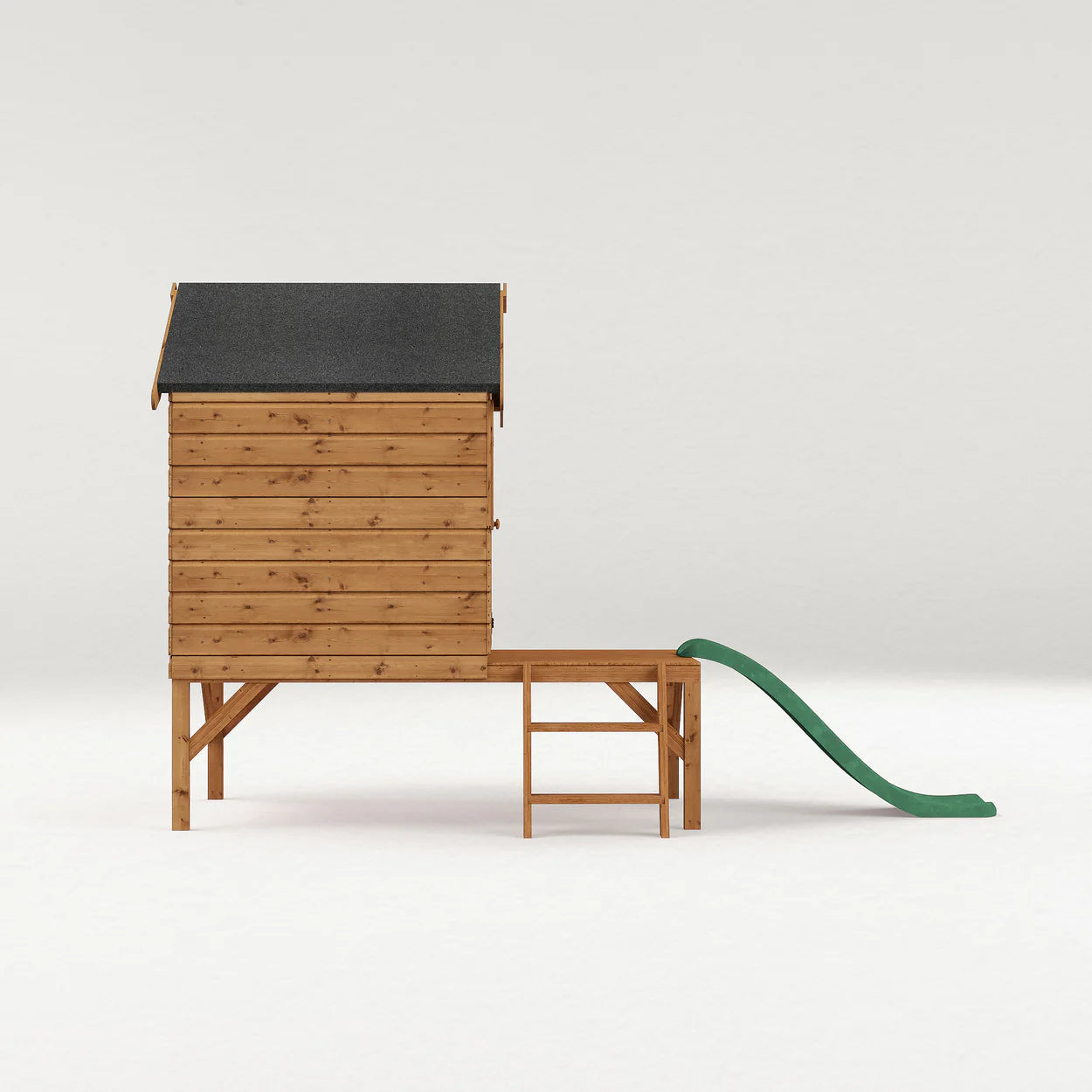 Wooden Small Tower Playhouse with Slide T&G Shiplap
