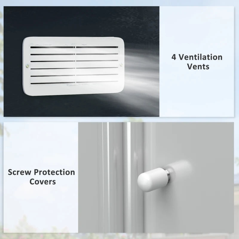 9 x 6ft Metal Garden Shed, Outdoor Storage Tool House with Ventilation Slots, Foundation Kit and Lockable Double Doors, Dark Grey