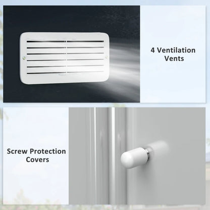 9 x 6ft Metal Garden Shed, Outdoor Storage Tool House with Ventilation Slots, Foundation Kit and Lockable Double Doors, Dark Grey