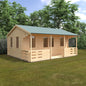 Adlington 44mm Log Cabin - Premium Wooden Garden Retreat with Veranda