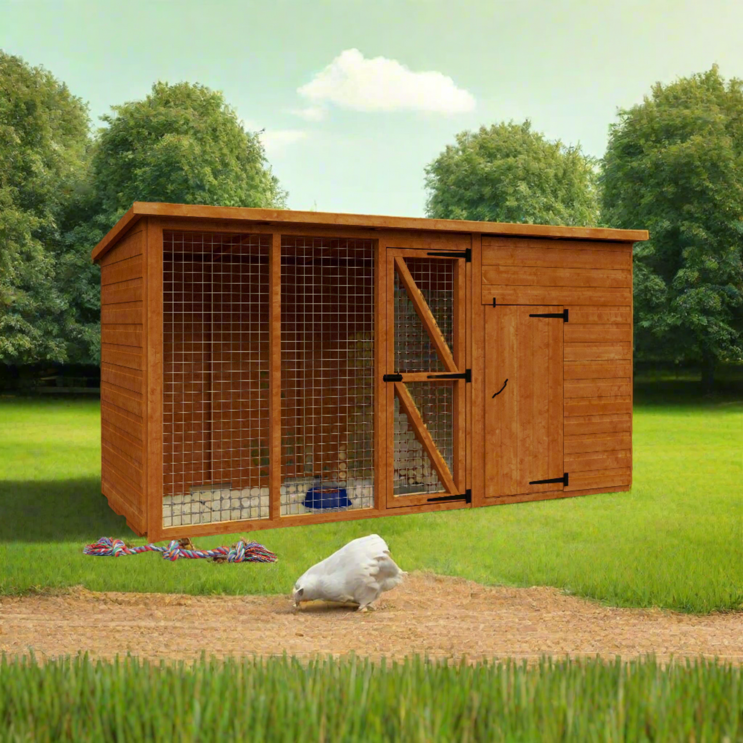 Premium Wooden Animal House with Spacious Run | Available in Multiple Sizes