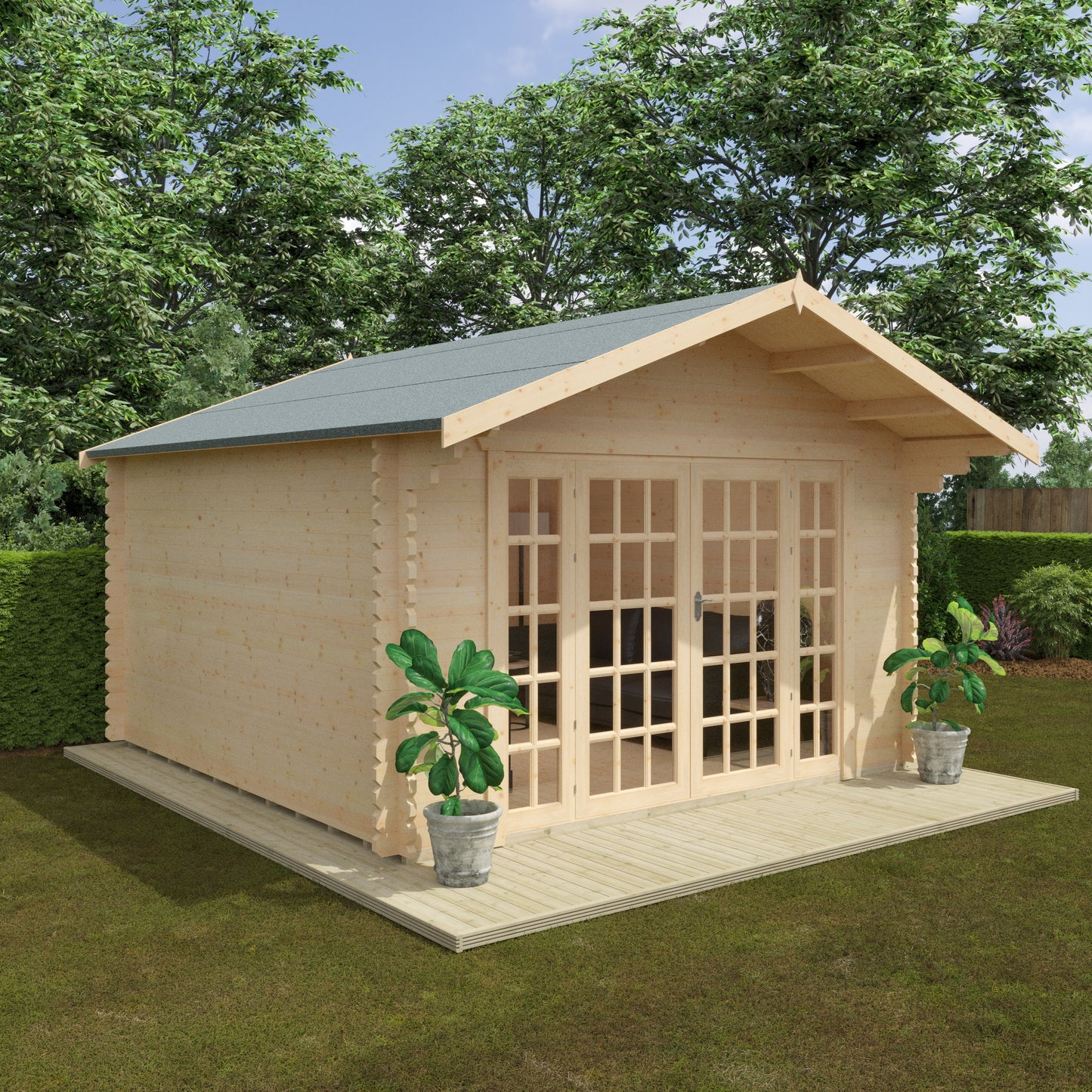 Balmoral 44mm Log Cabin: Elegant Garden Living