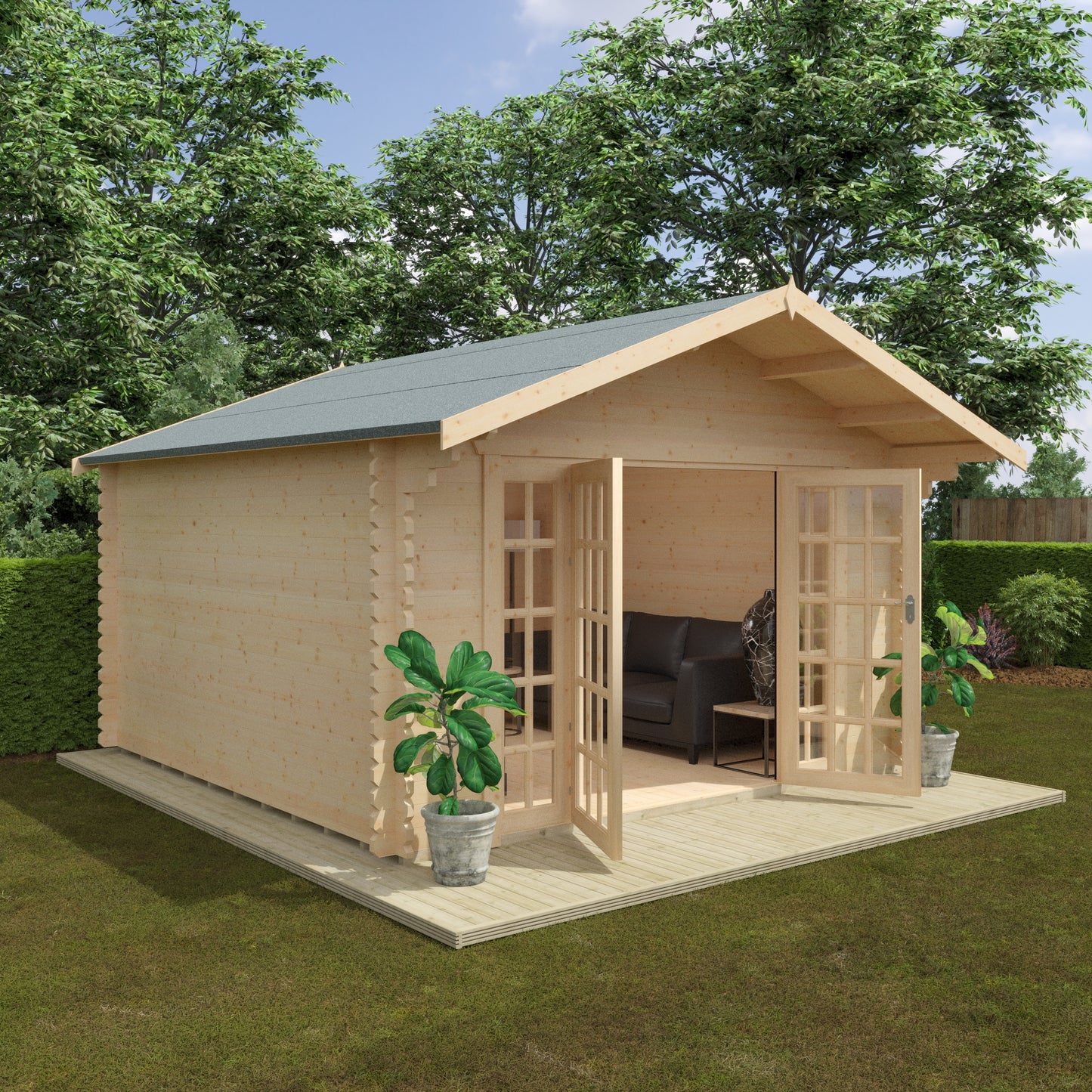 Balmoral 44mm Log Cabin: Elegant Garden Living