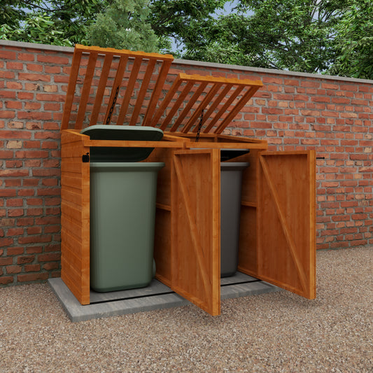 Premium Wooden Wheelie Bin Store | Secure & Stylish Bin Storage