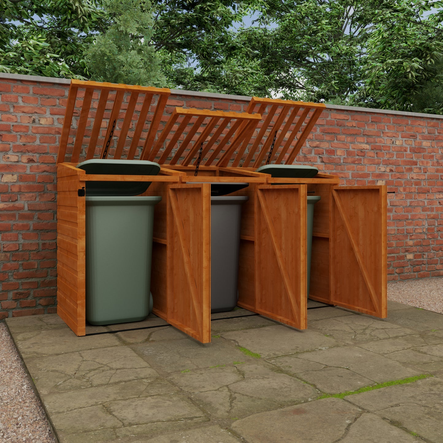 Premium Wooden Wheelie Bin Store | Secure & Stylish Bin Storage