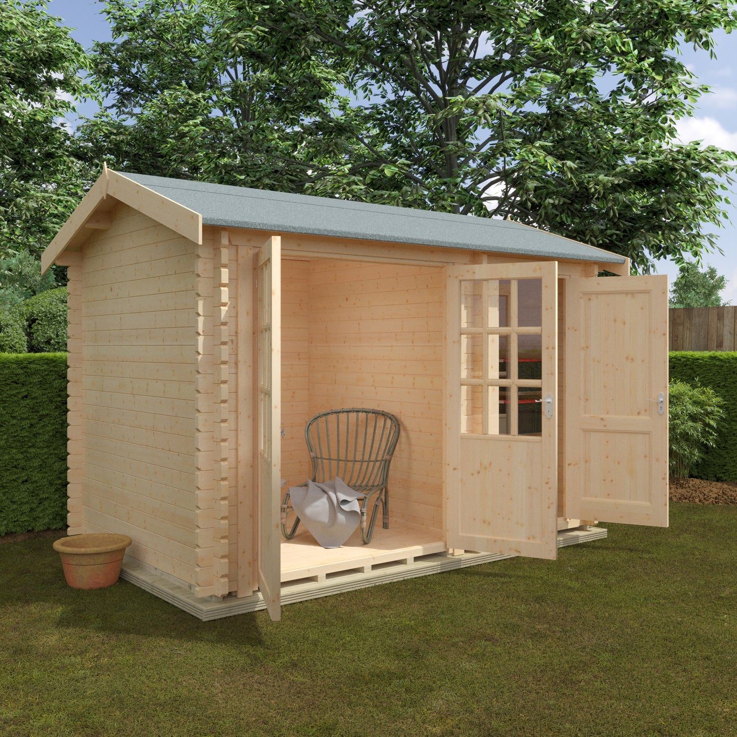 Chatsworth 44mm Log Cabin - Premium Outdoor Garden Room