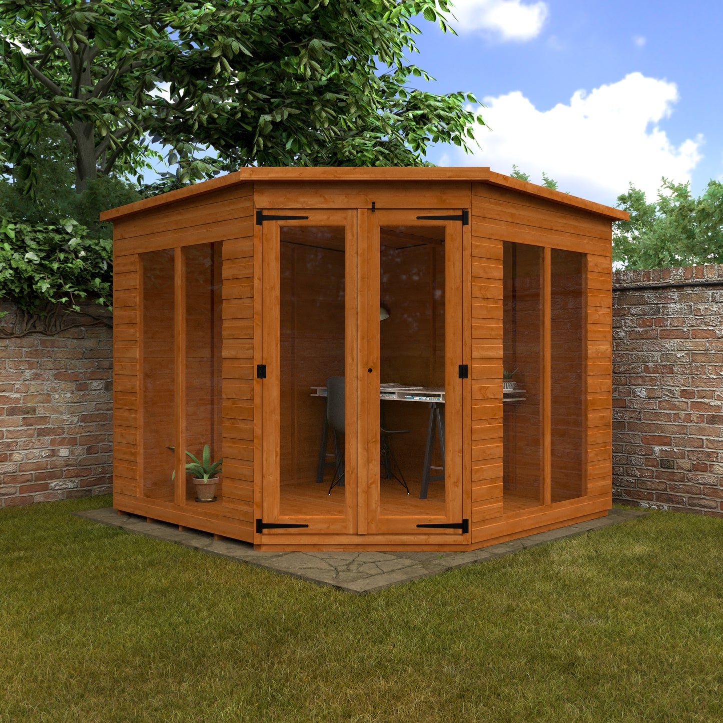 Full Pane Corner Summerhouse - Stylish Garden Addition