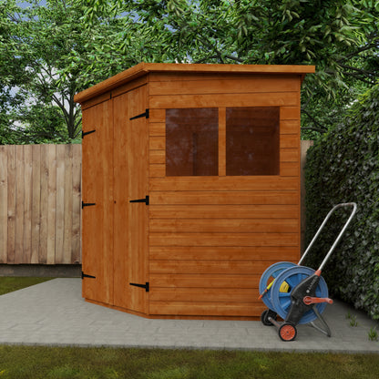 Space-Saving Corner Shed - Wooden Garden Shed