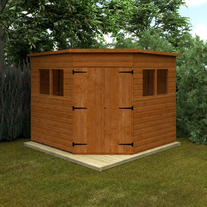 Space-Saving Corner Shed - Wooden Garden Shed