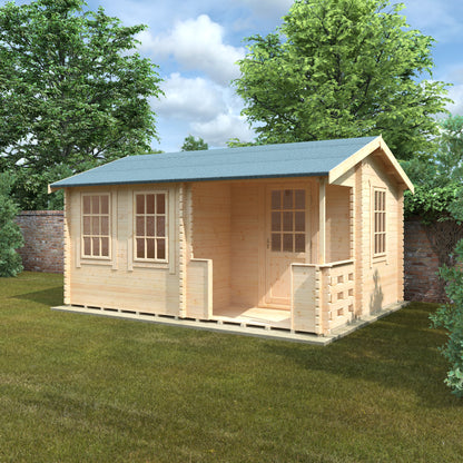 Gyles 44mm Log Cabin with Veranda - Premium Outdoor Space