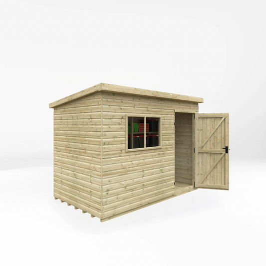 Tanalised Deluxe Pent Garden Shed - Premium Garden Storage Solution