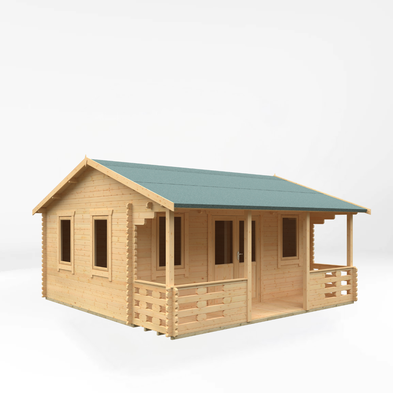 Adlington 44mm Log Cabin - Premium Wooden Garden Retreat with Veranda