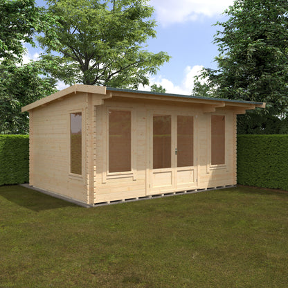 Jacob 44mm Log Cabin - Premium Garden Cabin with Contemporary Hipex Roof