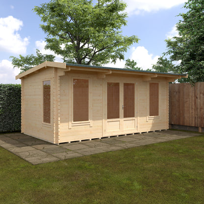 Jacob 44mm Log Cabin - Premium Garden Cabin with Contemporary Hipex Roof