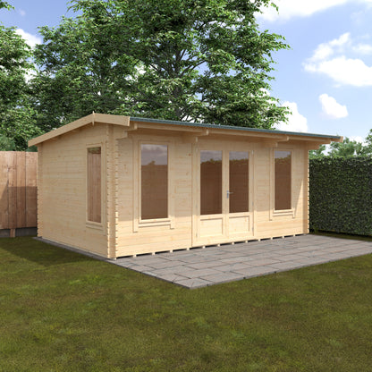 Jacob 44mm Log Cabin - Premium Garden Cabin with Contemporary Hipex Roof