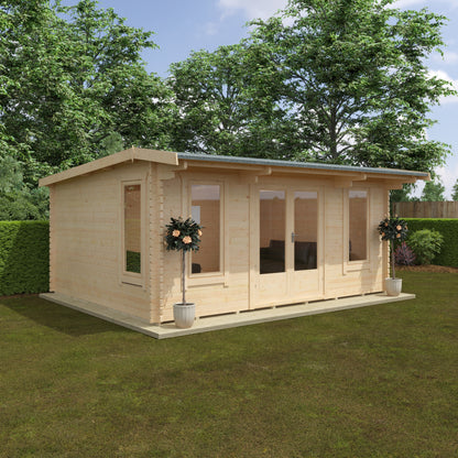 Jacob 44mm Log Cabin - Premium Garden Cabin with Contemporary Hipex Roof