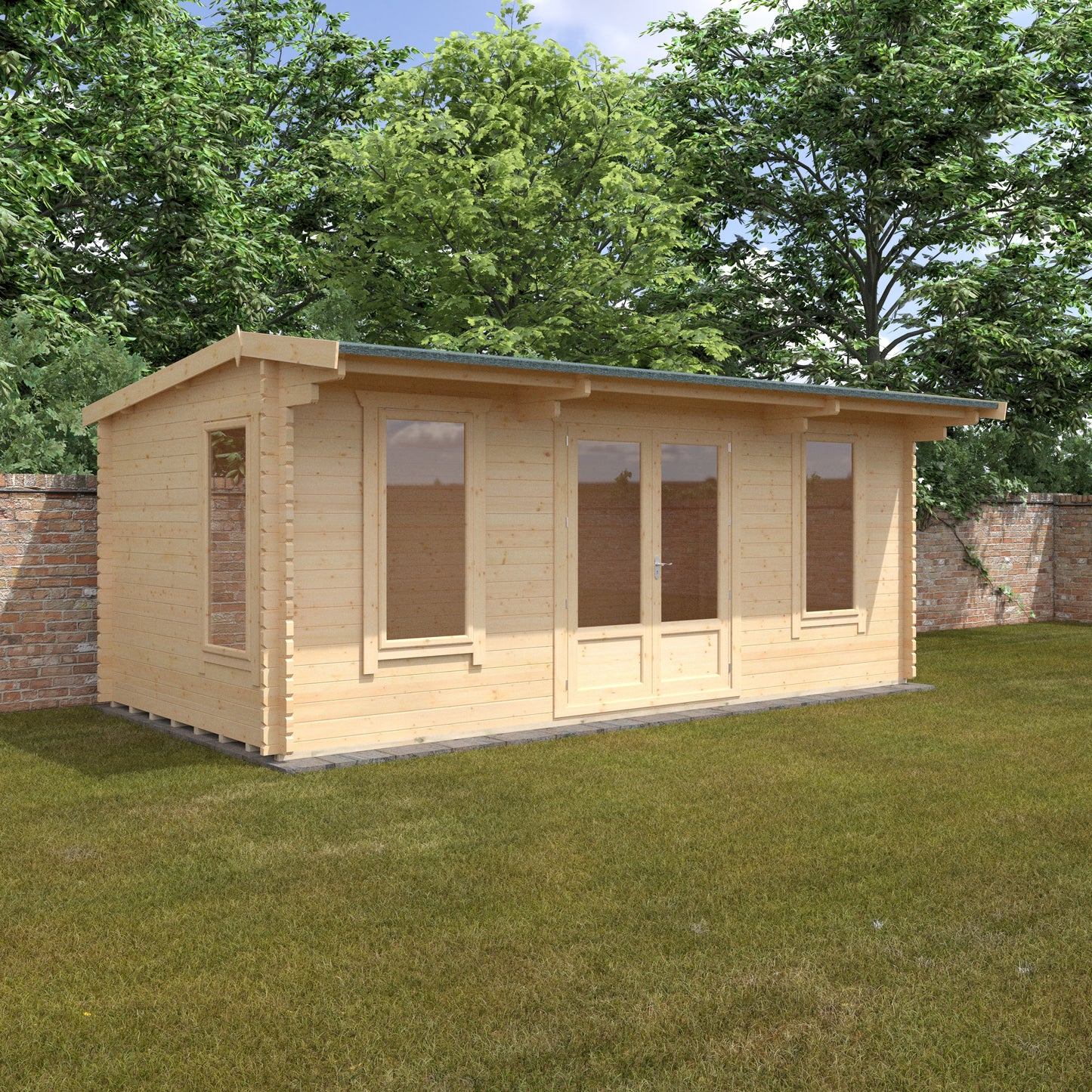 Jacob 44mm Log Cabin - Premium Garden Cabin with Contemporary Hipex Roof