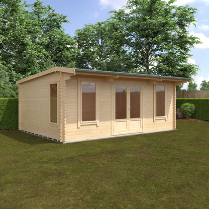 Jacob 44mm Log Cabin - Premium Garden Cabin with Contemporary Hipex Roof