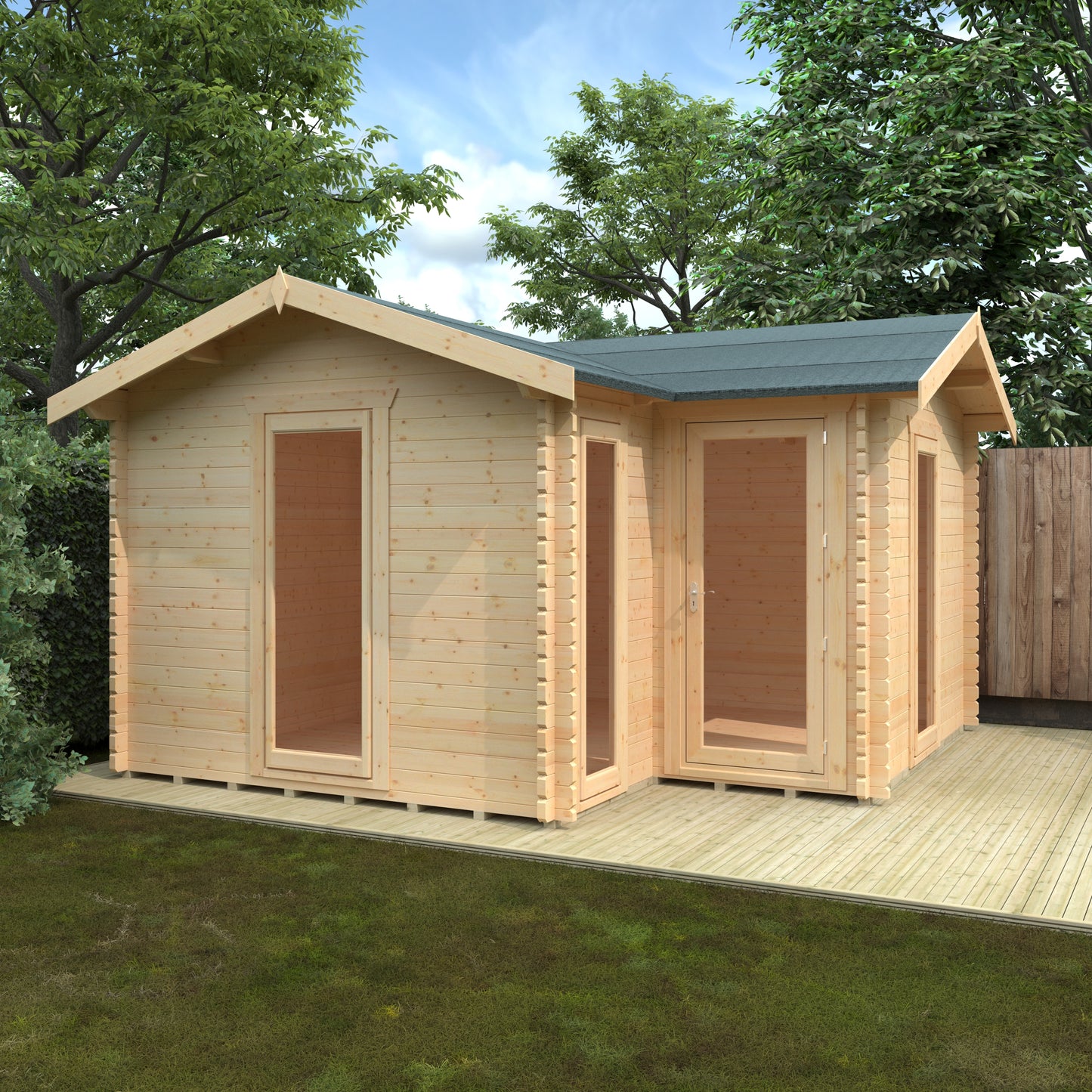 L-Shaped Log Cabin - Your Versatile Outdoor Sanctuary