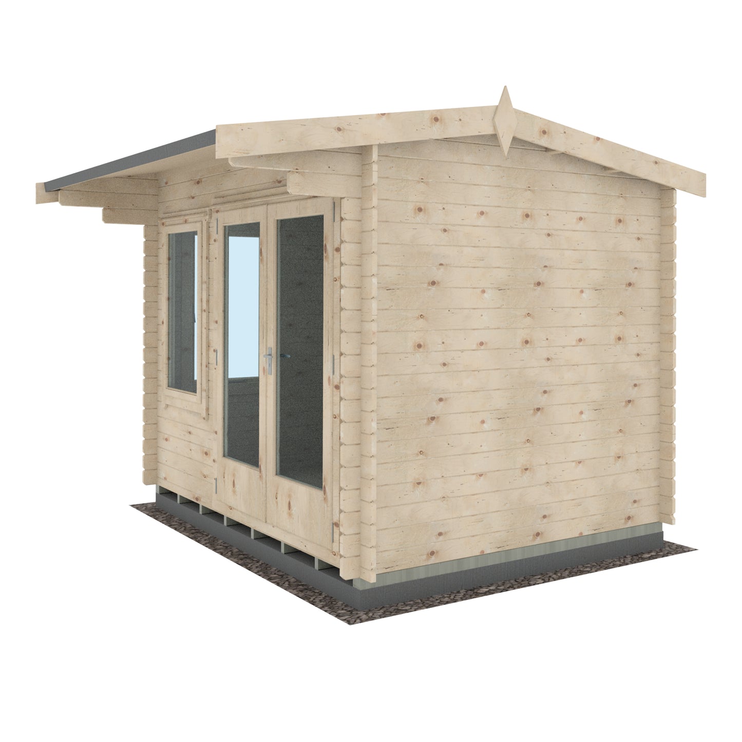 UK Made Marlborough Log Cabin 28mm Thick Logs Toughened Glass Summerhouse