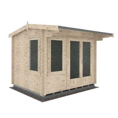 UK Made Marlborough Log Cabin 28mm Thick Logs Toughened Glass Summerhouse