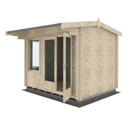 UK Made Marlborough Log Cabin 28mm Thick Logs Toughened Glass Summerhouse