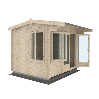 UK Made Marlborough Log Cabin 28mm Thick Logs Toughened Glass Summerhouse