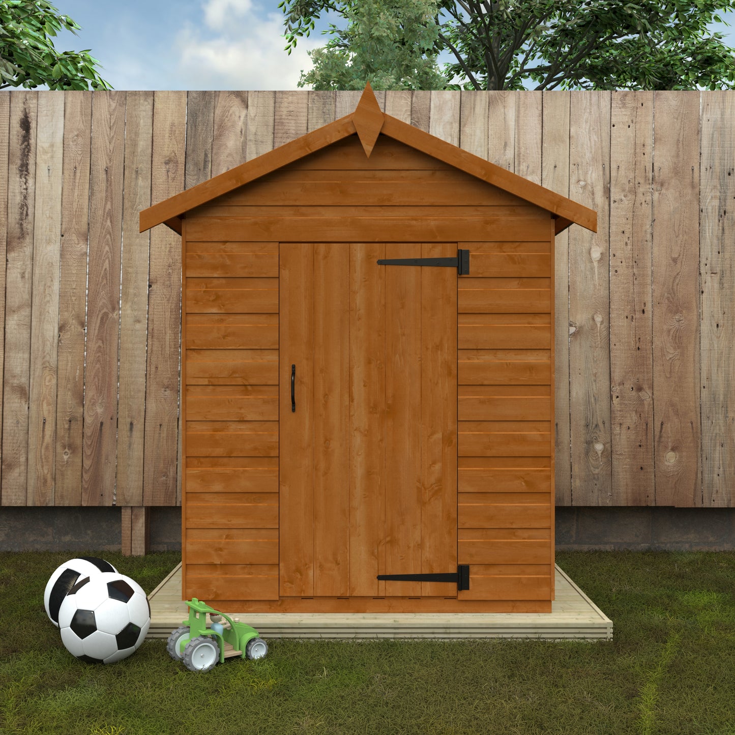 Mini Den Wooden Kids Playhouse – Compact 3'x4' Outdoor Play Shed with Georgian Window