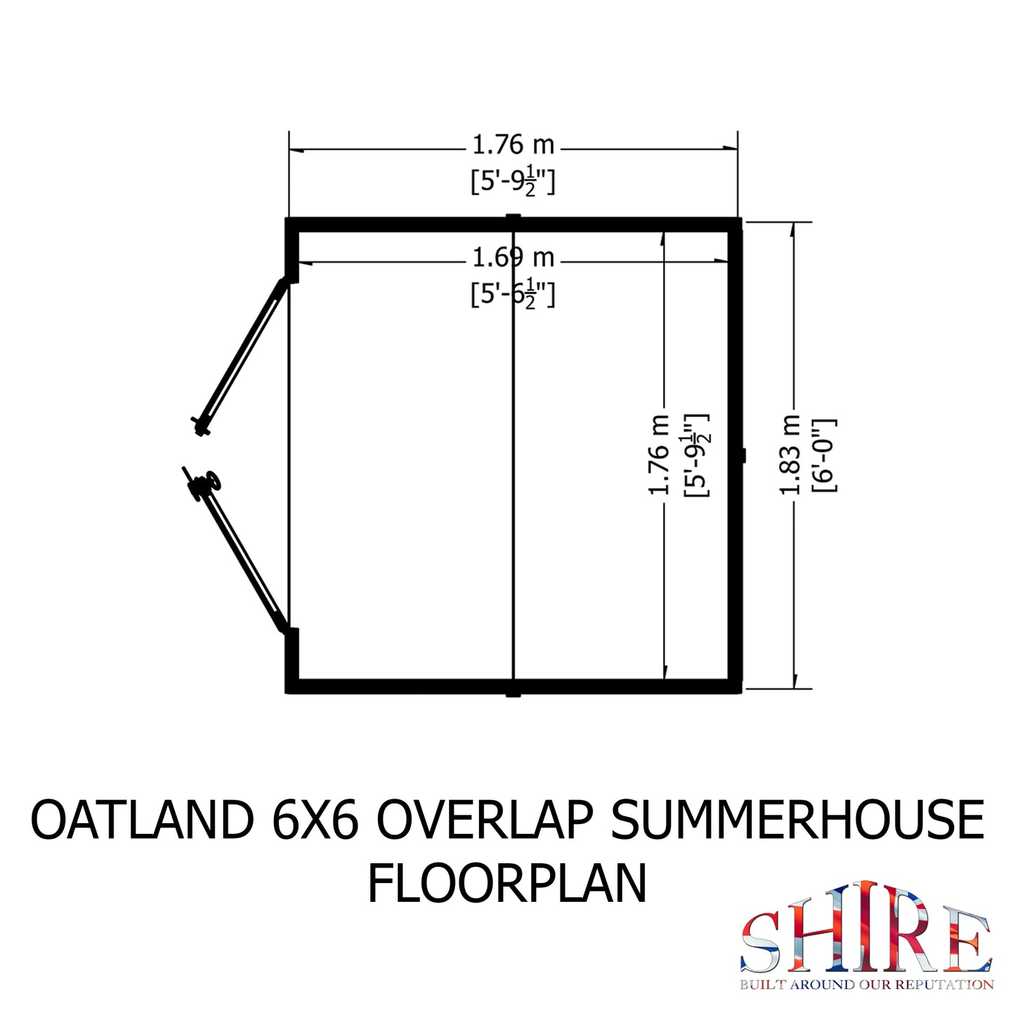 Wooden Overlap 6 x 6 Summerhouse with Double Doors Apex Roof - Oatland