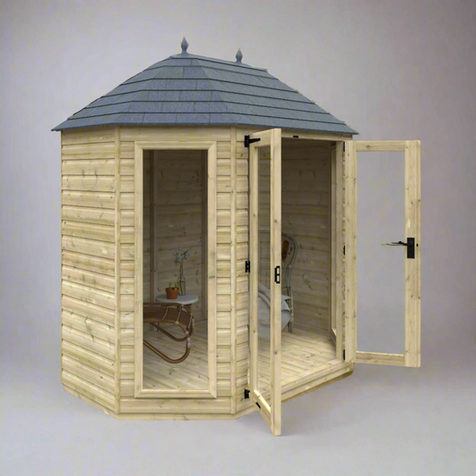 Octagonal Full Pane Summerhouse 8' x 6'