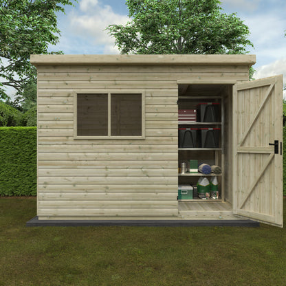 Tanalised Deluxe Pent Garden Shed - Premium Garden Storage Solution