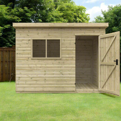 Tanalised Deluxe Pent Garden Shed - Premium Garden Storage Solution