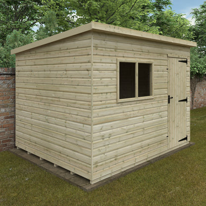 Tanalised Deluxe Pent Garden Shed - Premium Garden Storage Solution