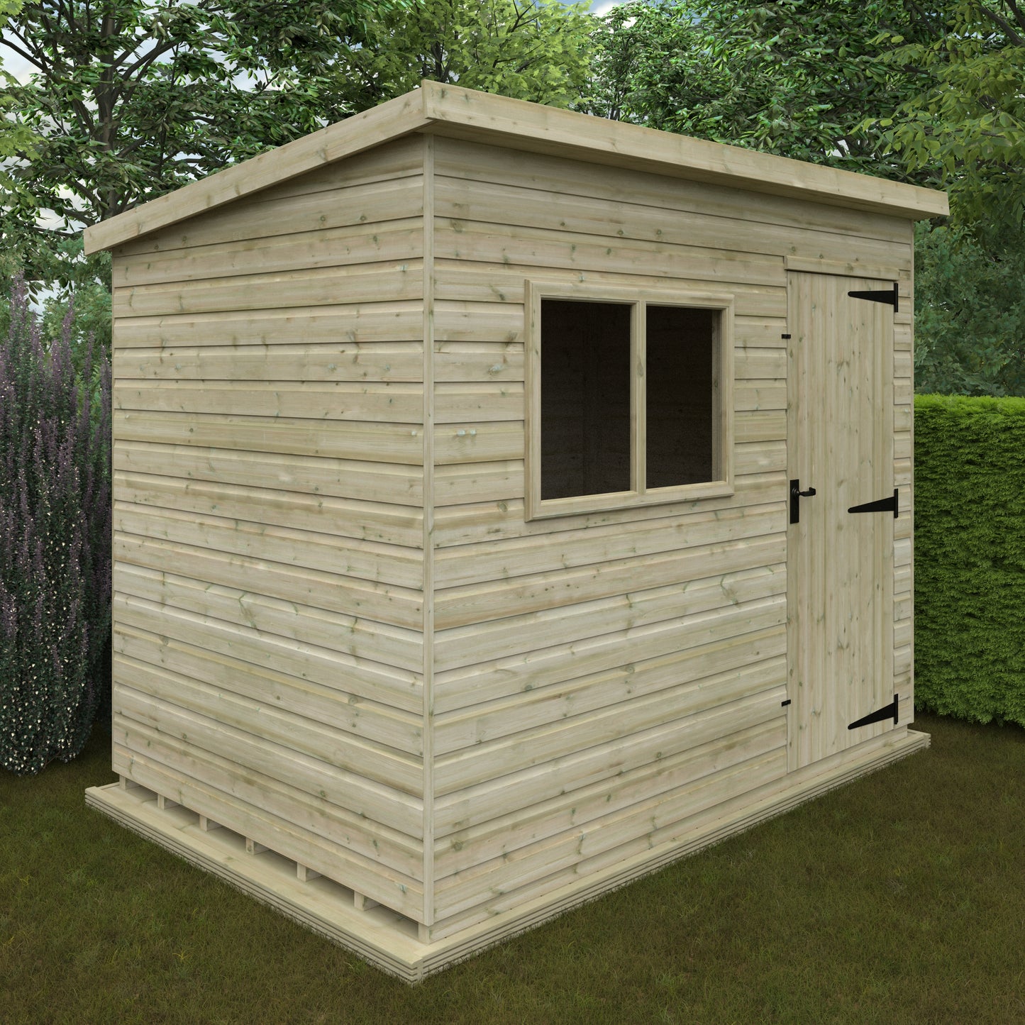 Tanalised Deluxe Pent Garden Shed - Premium Garden Storage Solution