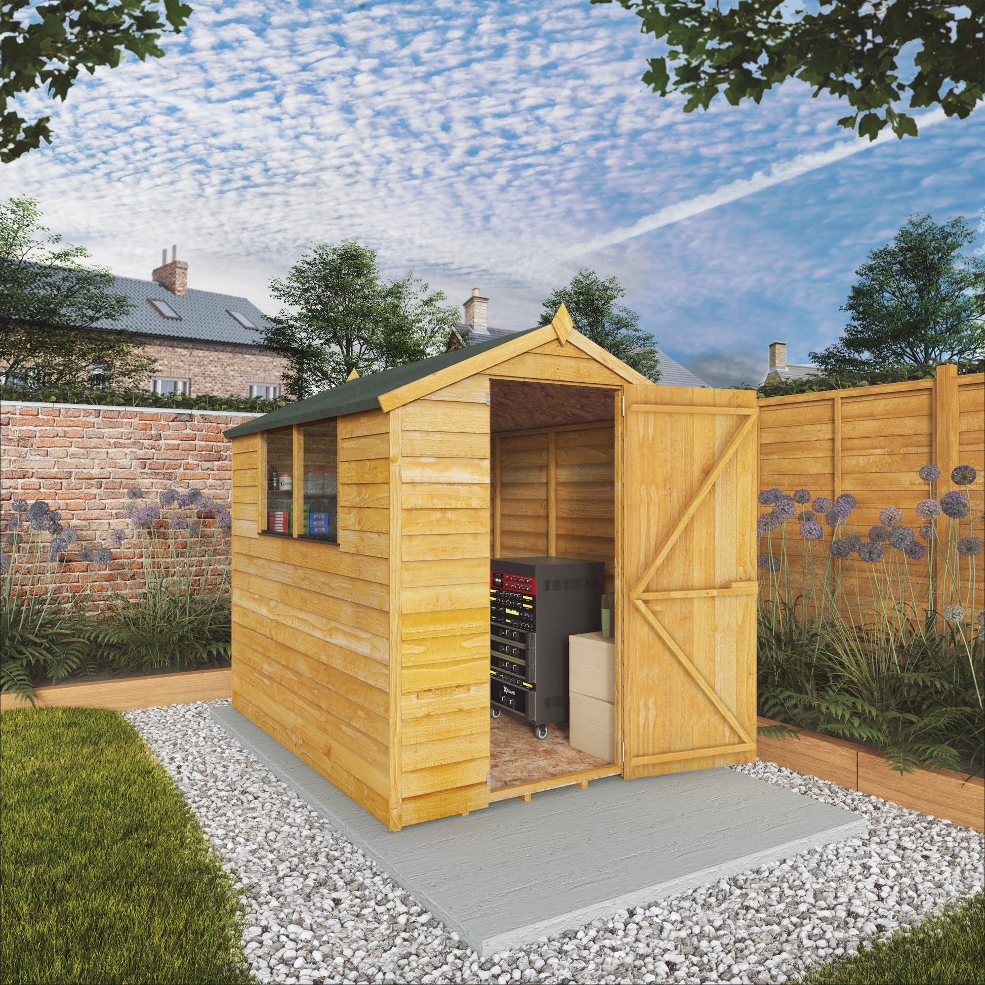 7x5-Overlap-Apex wooden shed
