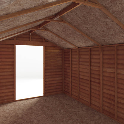 Large Wooden Garden Shed Overlap Apex Roof Double Doors Windowless