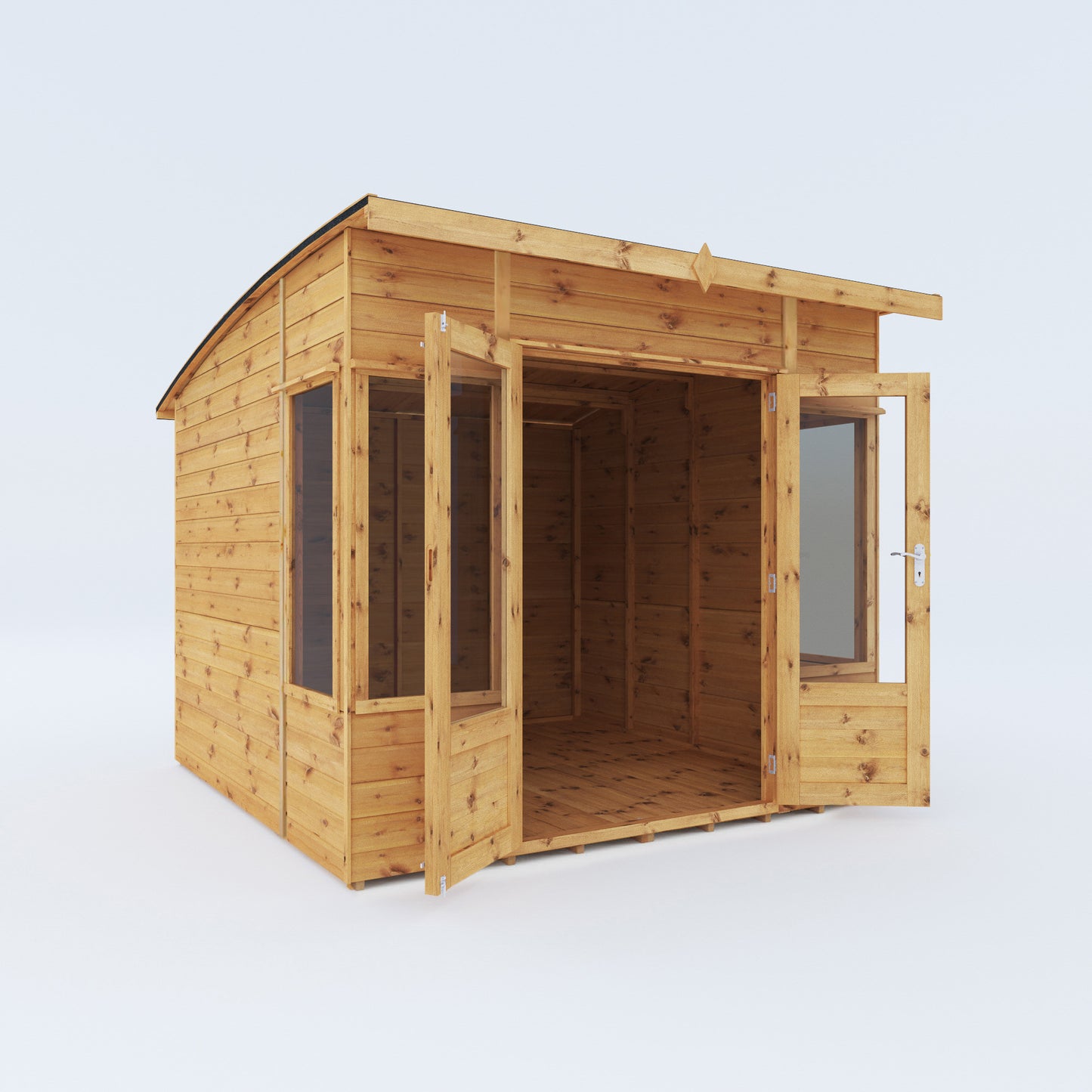 Wooden Summerhouse Shiplap T&G Curved Roof Double Door - Helios