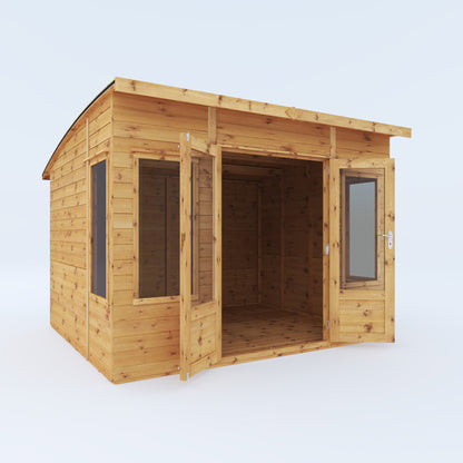 Wooden Summerhouse Shiplap T&G Curved Roof Double Door - Helios