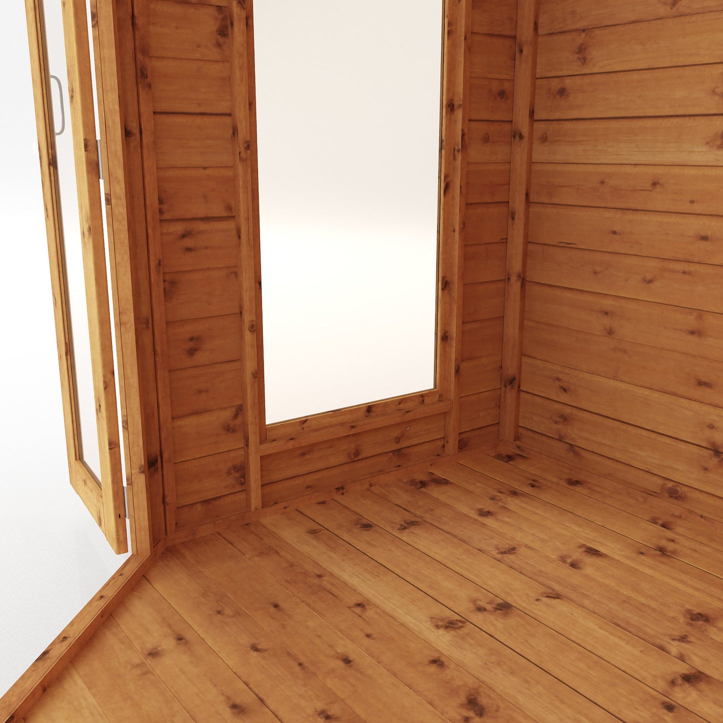 Premium Wooden Corner Summerhouse Shiplap Tounge & Groove French Doors