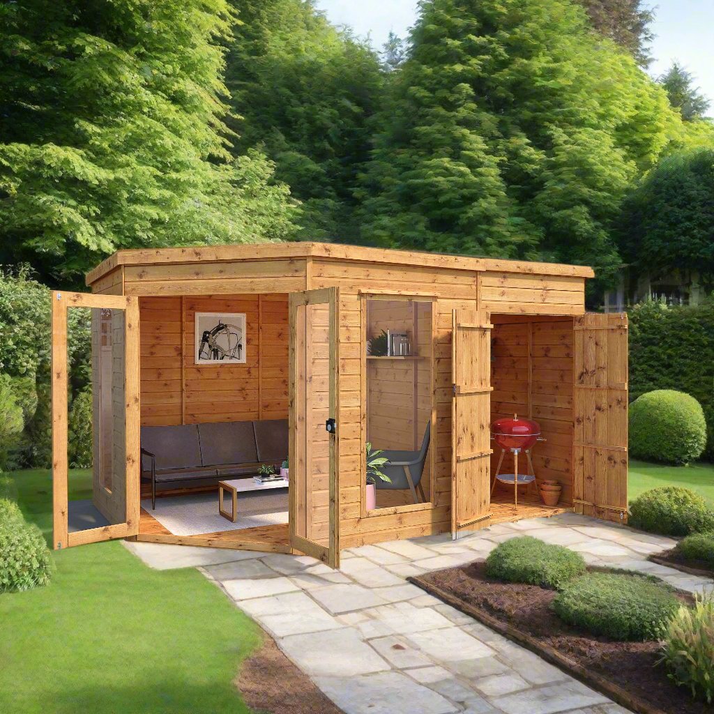 Corner-Summerhouse-with-Side-Shed