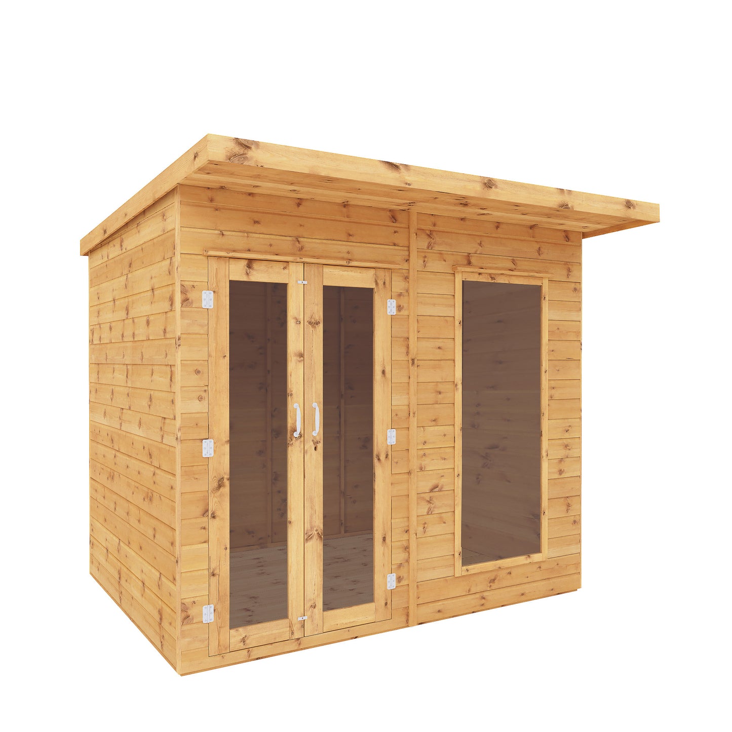 Wooden Pent Roof Summerhouse Double Door Large Windows