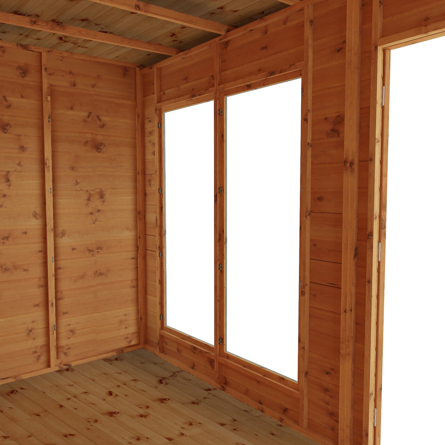 Wooden Pent Roof Summerhouse Double Door Large Windows