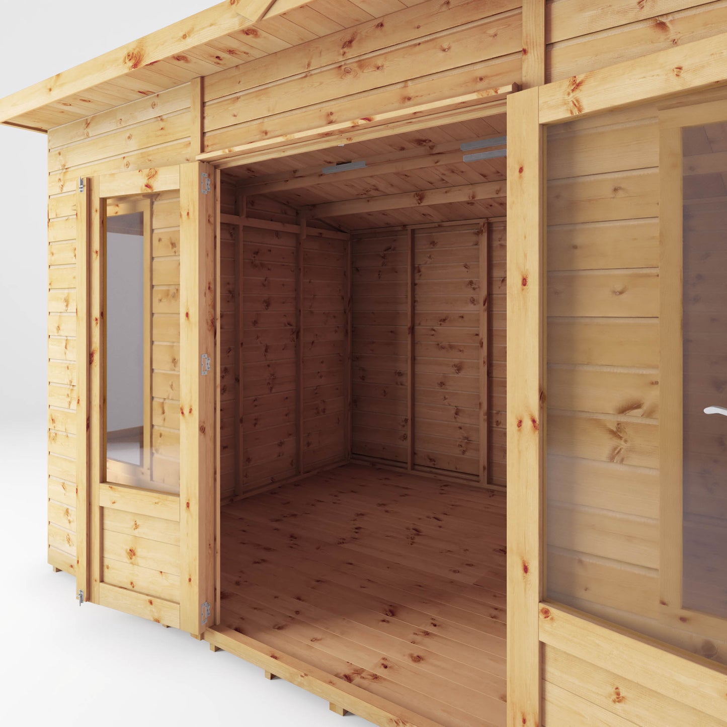 Wooden Summerhouse Shiplap T&G Curved Roof Double Door - Helios
