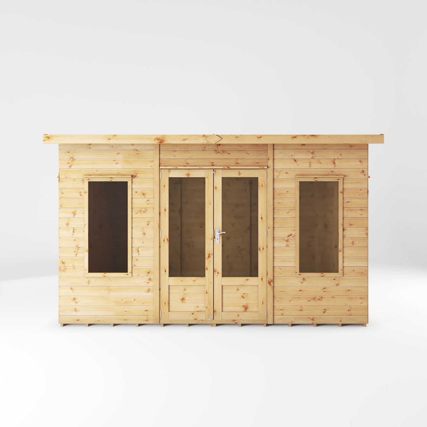 Wooden Summerhouse Shiplap T&G Curved Roof Double Door - Helios