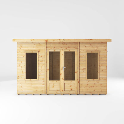 Wooden Summerhouse Shiplap T&G Curved Roof Double Door - Helios