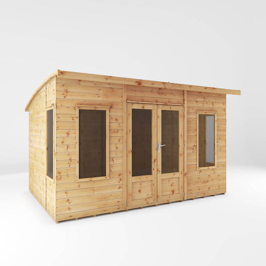 Wooden Summerhouse Shiplap T&G Curved Roof Double Door - Helios