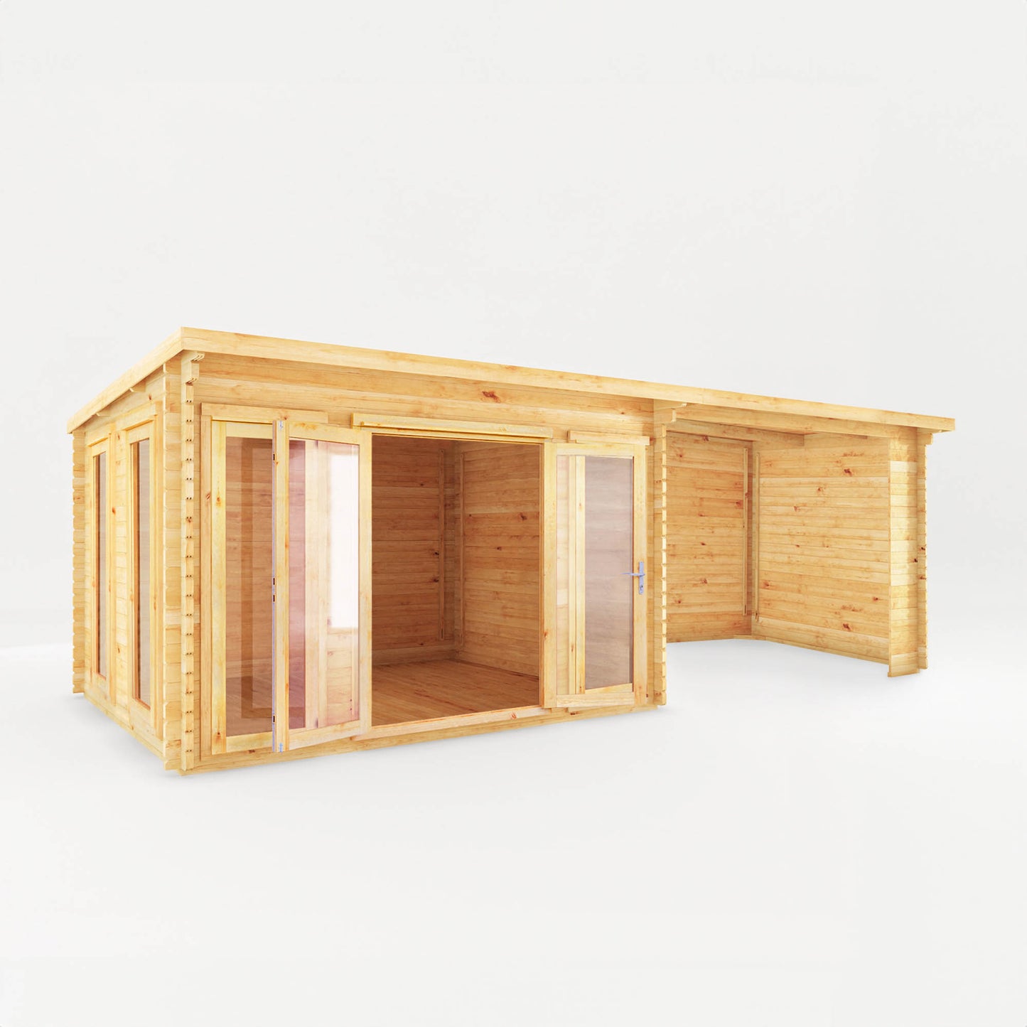 Studio Pent Log Cabin with Slatted or Patio Area