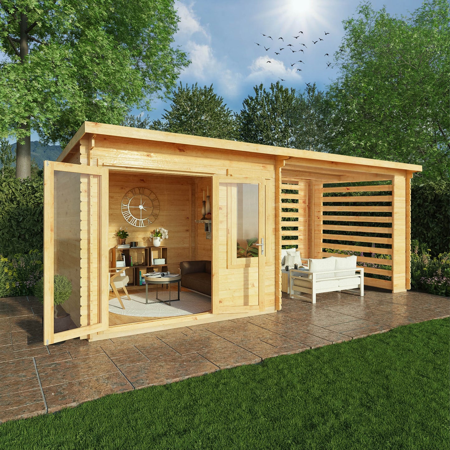 elite-pent-log-cabin-with-slatted-area-28mm